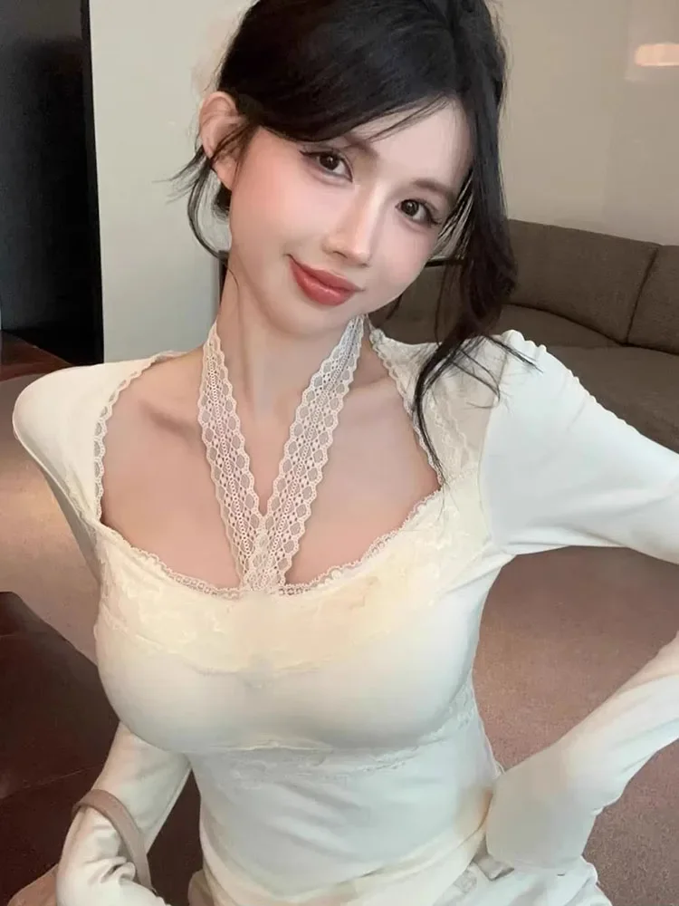 เสื้อยืดแฟชั่นสไตล์ Spice Girls คอเหลี่ยม แขนยาว แนวเซ็กซี่ กลิ่นอายหอมอ่อนๆ ทันสมัย สดใส สำหรับผู้หญิง