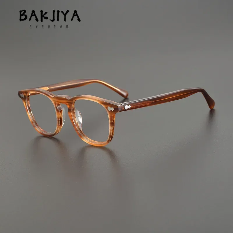 

BAKJIYA Retro Acetate Optical Glasses Frame Japanese Vintage Square Eyeglasses Men Acetate Frame Prescription Eye glasses GK2408