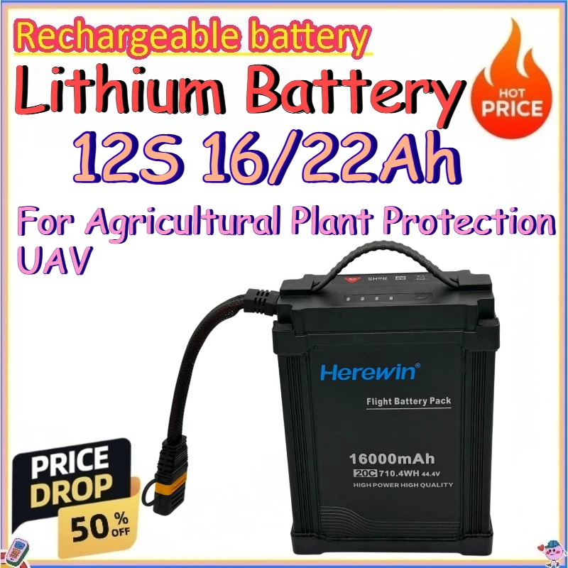 

12S 16/22Ah Lithium Battery for Agricultural Plant Protection UAV Replace The Battery of The Intelligent Agricultural Drone