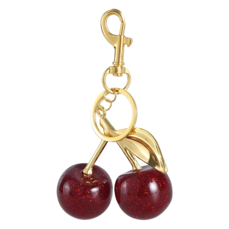 Exquisite Cherry Bag Charm Keychain for Women's Fashion Keyrings Accessories