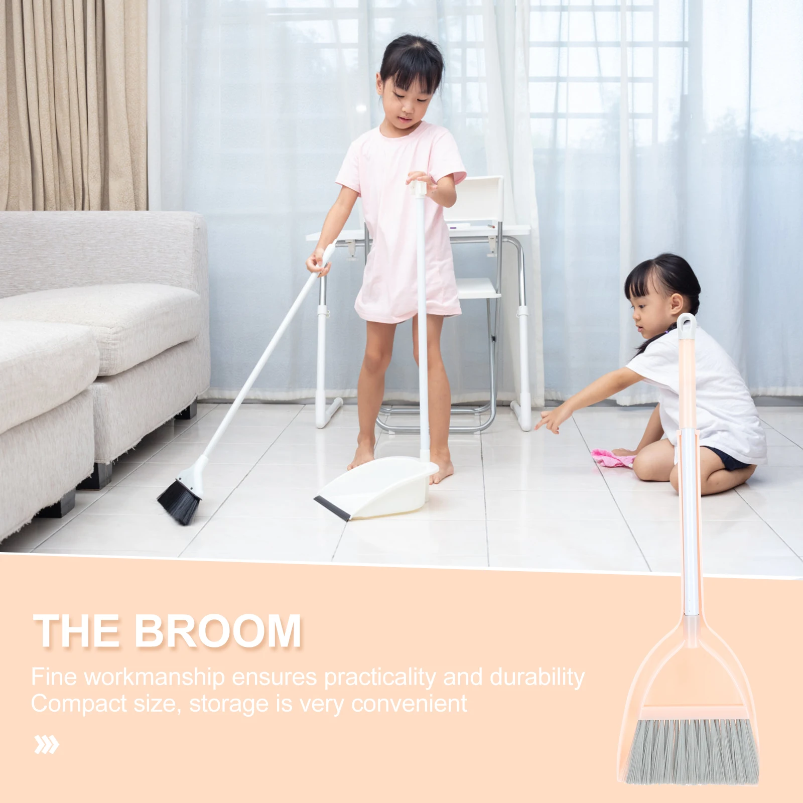 

Small Broom Mini Dustpan Set Child Kids Tools Pretend Play Cleaning Toy Plastic Childs