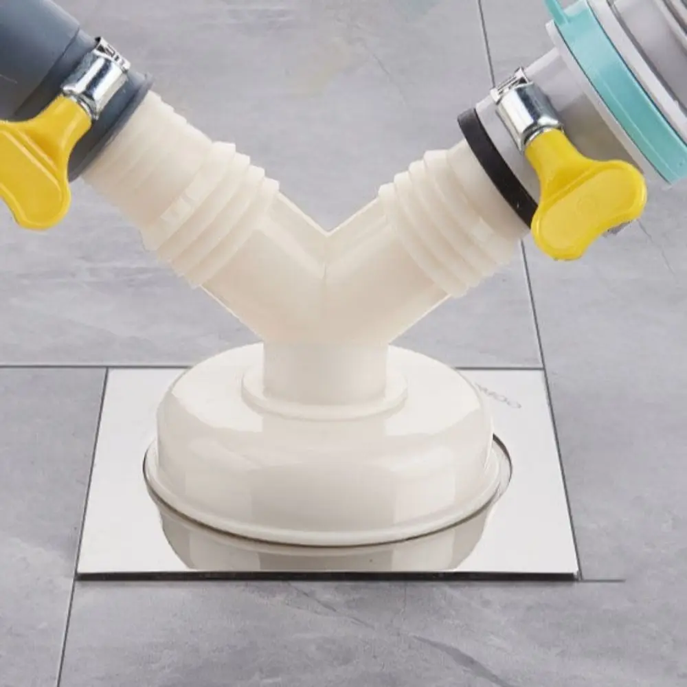 Dual-Interface Washing Machine Drain Tee Dual-Purpose Pipe Connector Floor Drain Joint Anti-Return Two-In-One Drain Pipe Tee