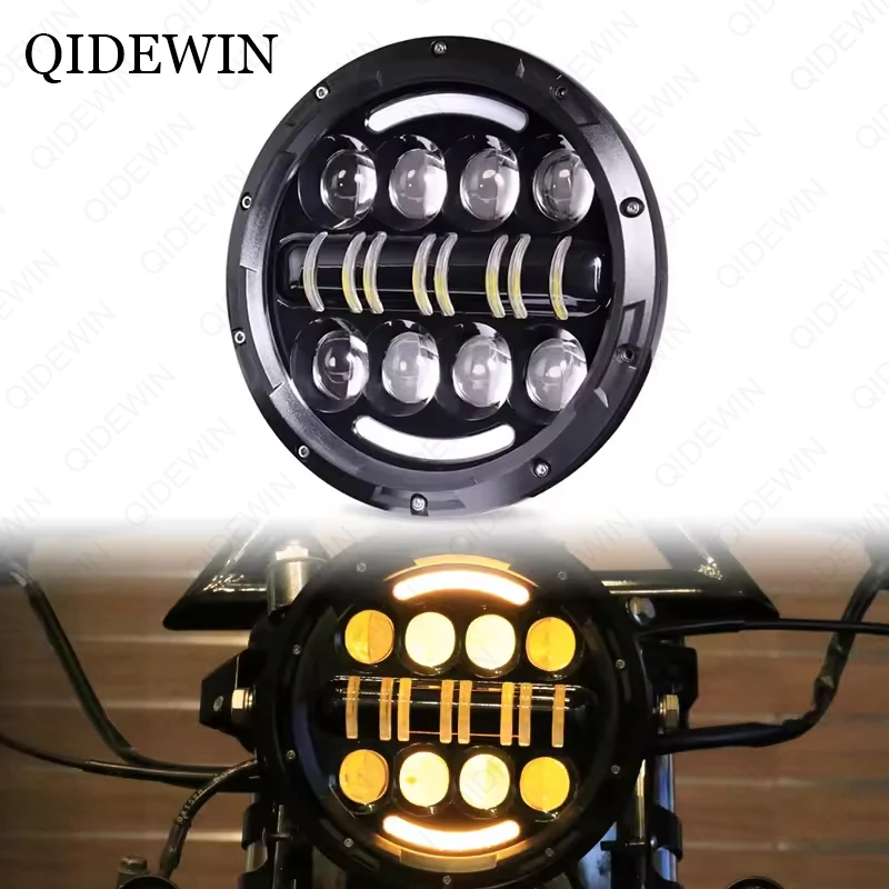 80W 7 Inch LED Headlights Filed for Land Rover Defender Lada 4X4 Uaz Hunter Mazda Miata MX5 4x4 Turn Signal H4 Headlamp