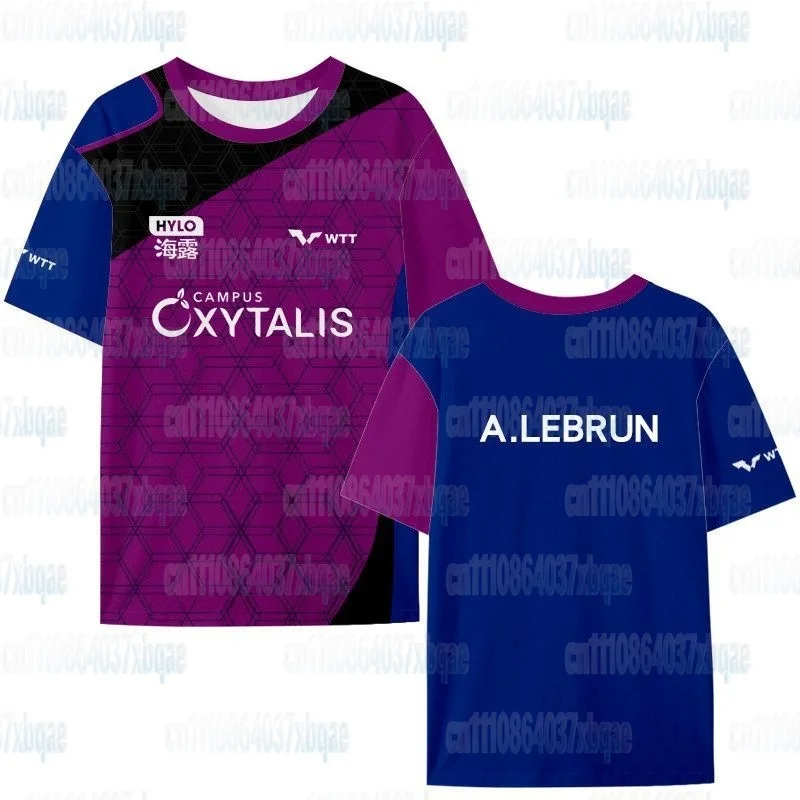 Lebrun Fefe Eisseiden-Kurzarm-T-Shirt Schnelltrocknend Wettkampfuniform Halbarm-Fanbekleidung Locker geschnitten Sportlich Familienoutfit – Detail 10