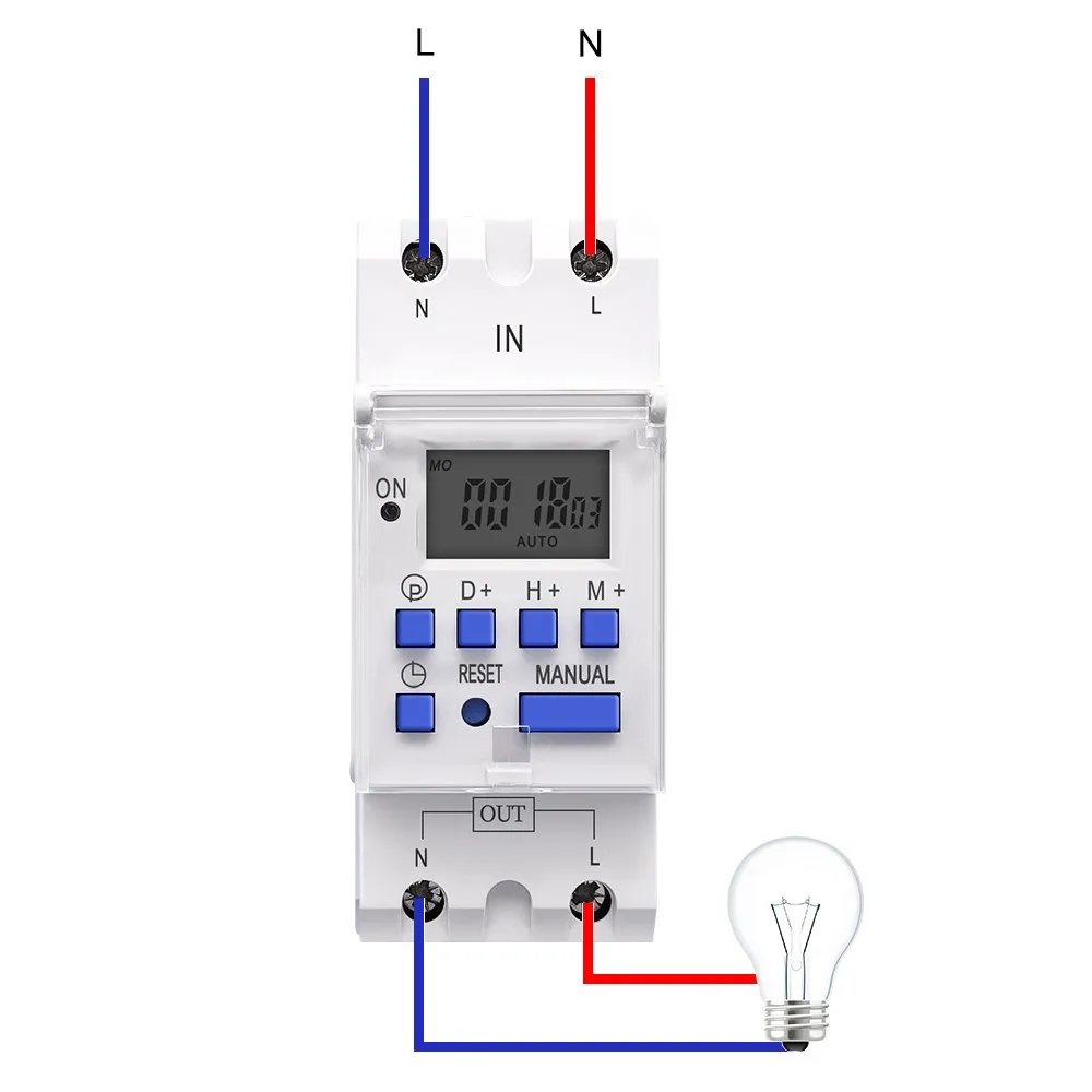 TOMZN New type Din Rail single phase Weekly 7 Days Programmable Digital TIME SWITCH Relay Timer AC 220V 230V 12V 24V 48V 16A