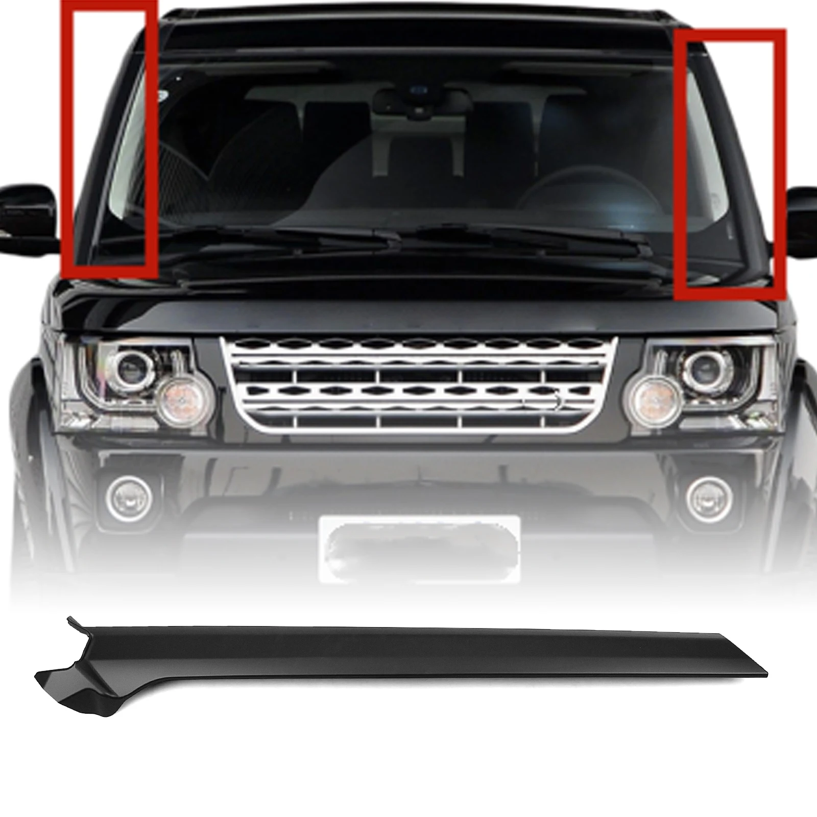 Para Land Rover Discovery 3 2005-2009 Discovery 4 2010-2016 ventana Exterior delantera cubierta de Pilar embellecedor tira de moldura de parabrisas