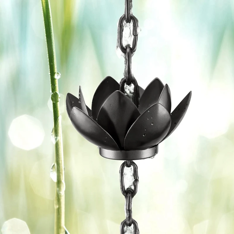 Functional And Decorative Rain Chain, Lotus Design Cups For Exterior Gutters, Replace Your Downspout