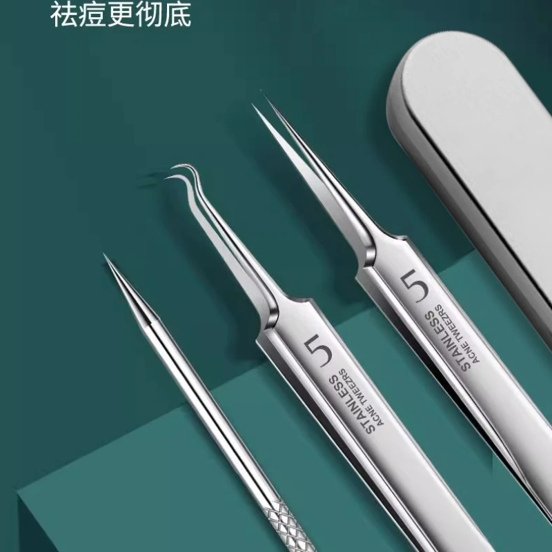 4 stks/set Mee-eter Acne Remover Set Smet Schoonheid Huidverzorging Porie Cleanser Naald Rvs Puistje Naalden Removal Tools