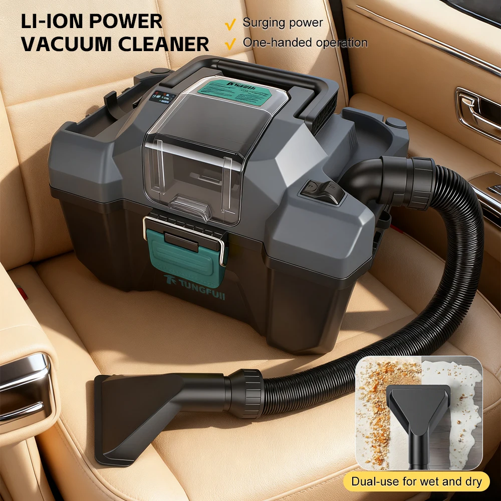 TUNGFULL Cordless Wet Dry Vacuum Cleaner Brushless Dust Extractor for DeWalt 20V Battery Household Shop Vac for Garage Cleaning
