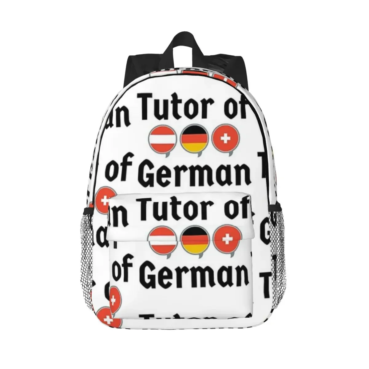 Tutor Of German With German Speaking Flags Backpacks Teenager Bookbag Cartoon Children School Bags Laptop Rucksack Shoulder Bag