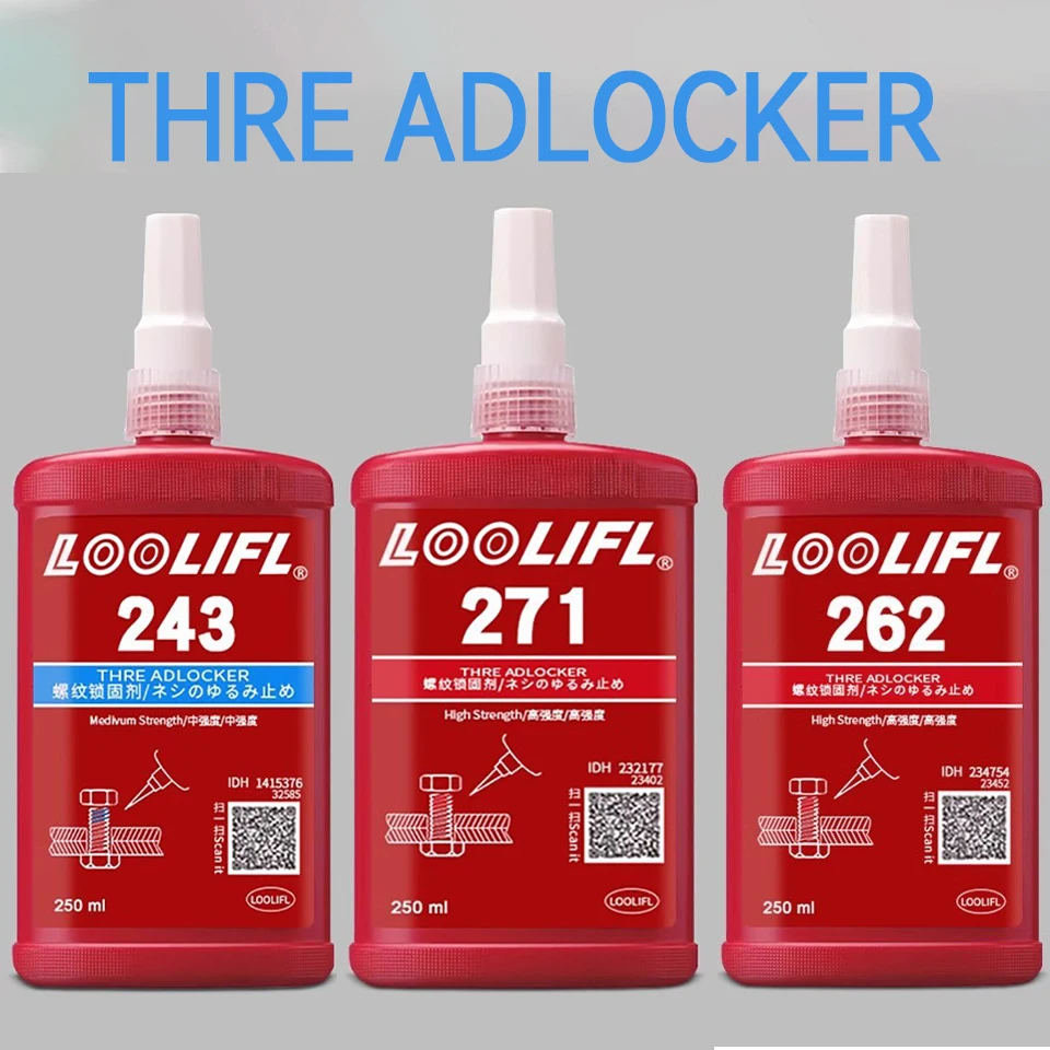 250ml Threadlocker 222 243  271 277 290 loctitt Screw Glue Quickly Cured Thread Lecking Agent Anaerobic Adhesive Anti-loose Glue