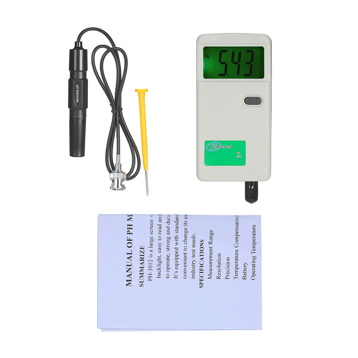 Misuratore di PH digitale Tester di pH ad alta precisione Display retroilluminato Tester di qualità dell\'acqua per serbatoio idroponico di acqua