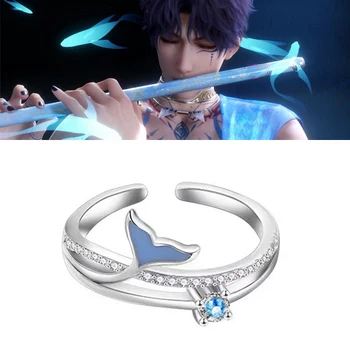 게임 사랑과 깊은 공간 Sylus 코스프레 반지, 유니섹스 크로우 디자인, 지르콘 조절 오프닝 링 액세서리, 쥬얼리 선물
