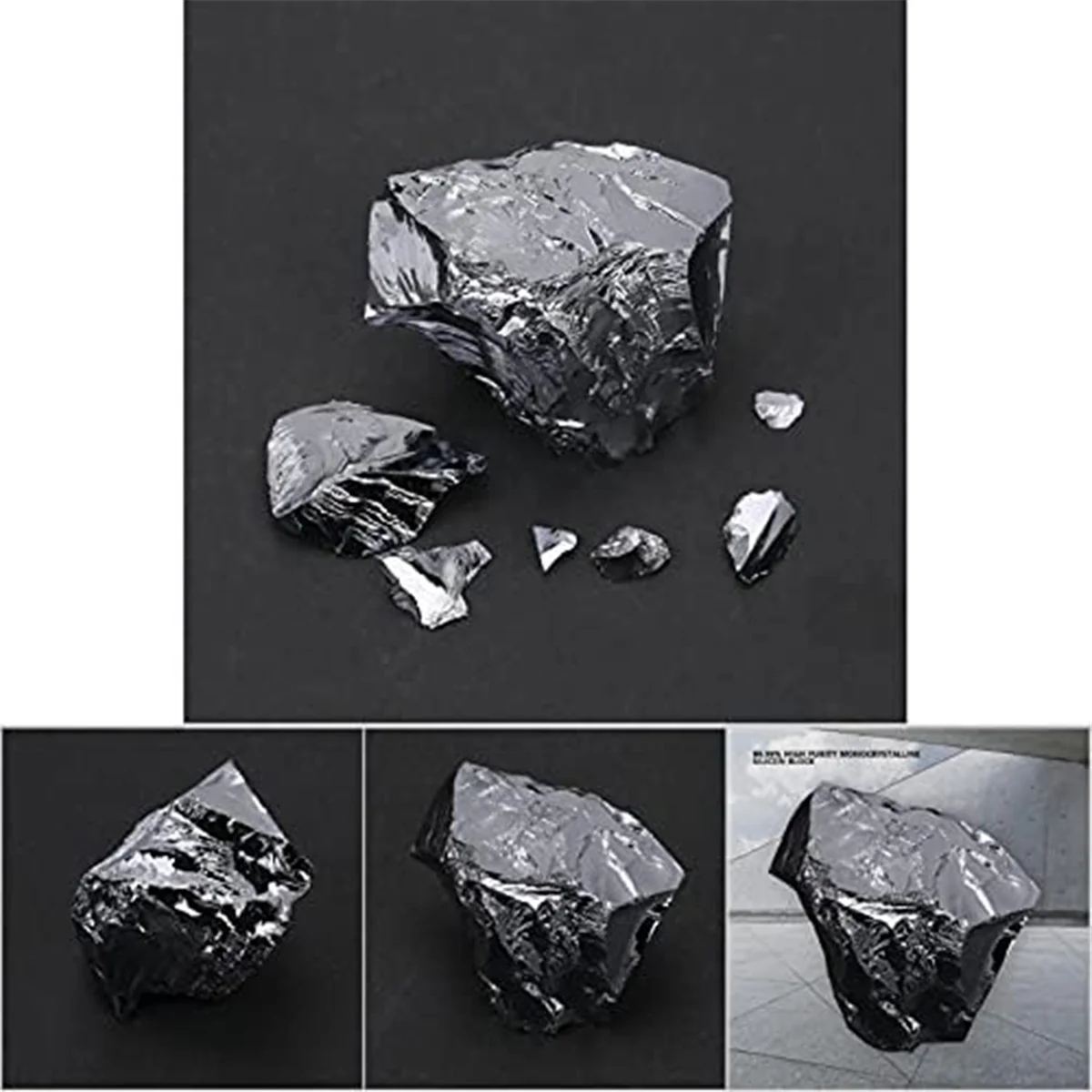 Silicon Metal, Elements 14 Semiconductor Monocrystalline Si Block, Raw Material for Monocrystalline (50G)