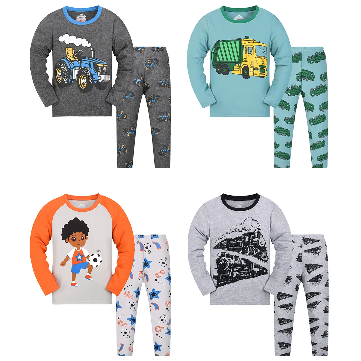 Boys Pajamas  Winter Long Sleeve Children Set Little Kids Pjs Sleepwear Size 2-9 year