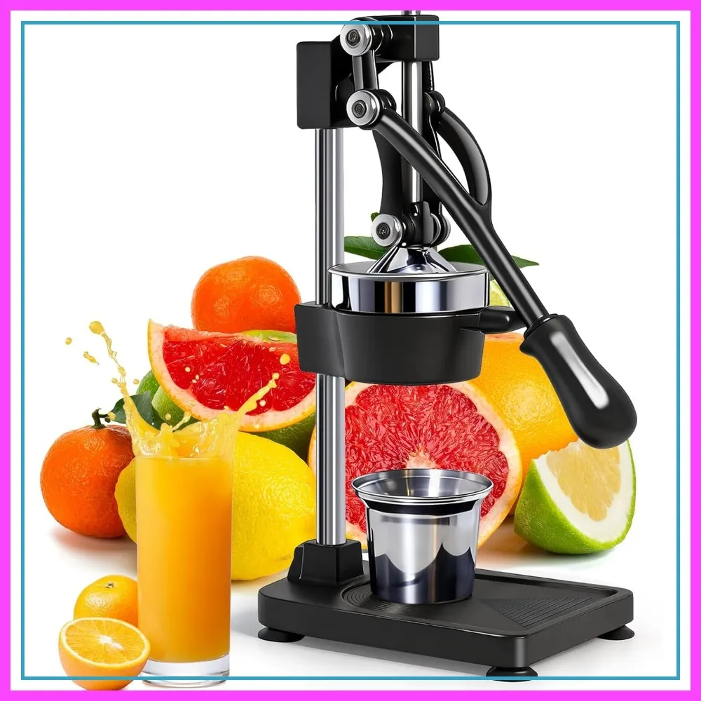 

Manual Cast Iron Citrus Juicer, Heavy Duty Hand Press for Fresh Orange Lemon Juice, Stable & Easy to Clean