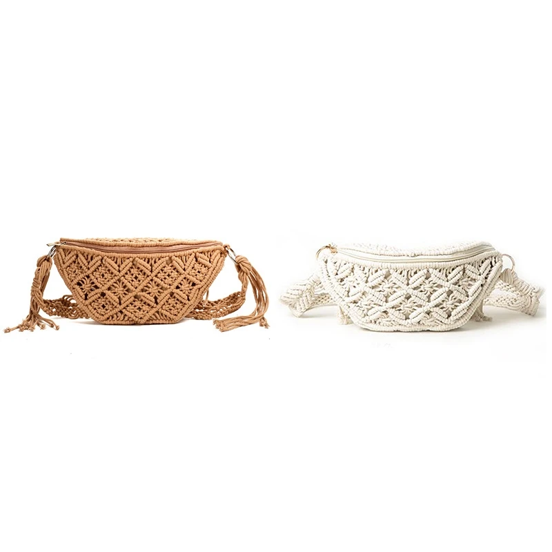 

Japanese Straw Bag Portable Rattan Weave Bag Fashion All-Matching Woven Bag Waist Bag Chest Bag