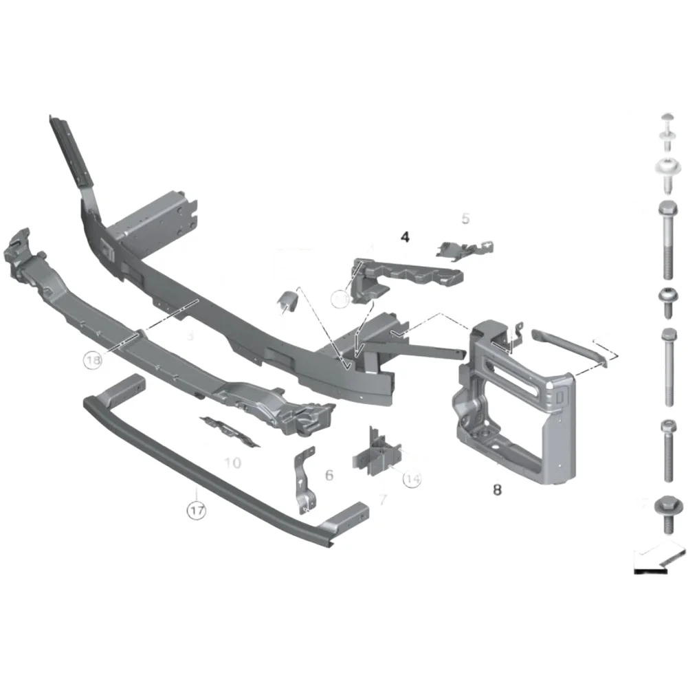 

Replacement Front Bumper Bar Bracket for BMW For X5 G05 OEM Part Number 51117421839 ABS Material for Long lasting Use