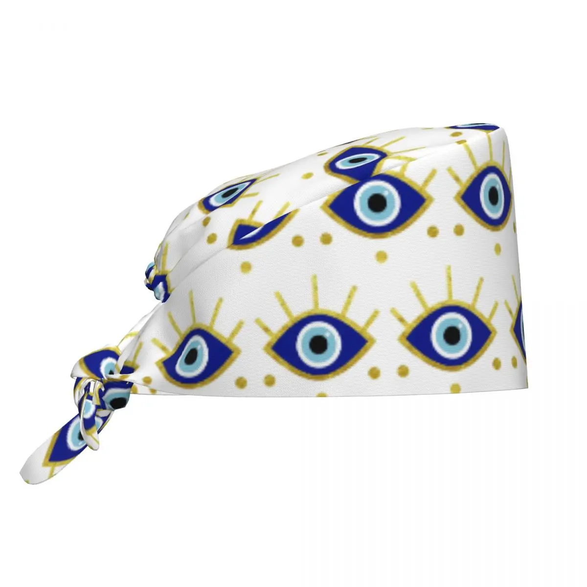 Mediterranean Evil Eye Protection, Nazar Scrub Hat Doctor Working Surgical Cap Unisex Adjustable Nursing Caps for Dentist