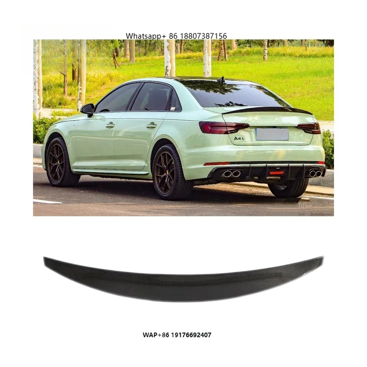 

High Quality Factory Price Carbon Fiber Rear Trunk Spoiler forAudi A4 B9 Quattro S Line S4 Sedan 4-Door 2017-2023