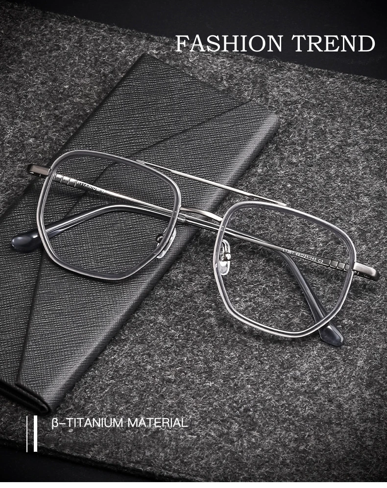 YIMARUILI Doppel Strahl Retro Acetat Brillen Ultra Licht Reinem Titan Optische Brillen Rahmen Männer Und Frauen L1361 – Detail 3