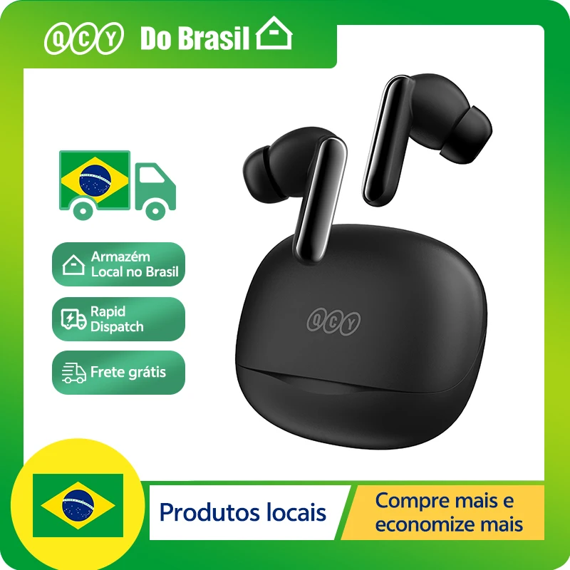 Qcy melobuds n50 fones de ouvido sem fio anc 6 microfones ai chamada fones bluetooth 5.4 conexão dupla modo transparente