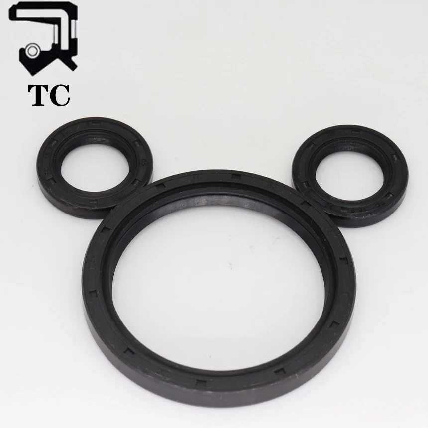 TC TG4 8/10/11/12/13/14/15/16/17/18/19/20mm ID Black Nitrile Rubber NBR Grooved Lip Spring Gasket Radial Shaft Skeleton Oil Seal