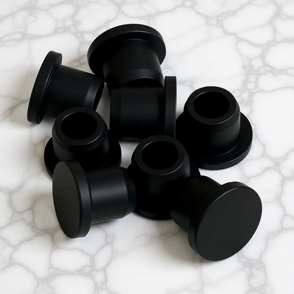 

8Pcs Rubber Stoppers Lab Seal Black Hollow Leak-Proof Plugs for Bottles Vials Kitchen Use Rubber End Caps Container Stopper