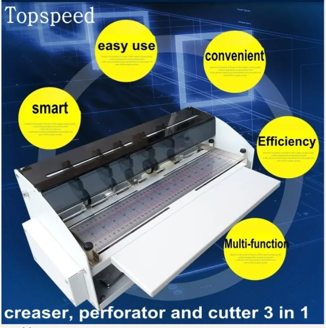Electric Paper Creaser Perforator and Cutter 3 In 1 Machine Combo 460mm 220V or 110V