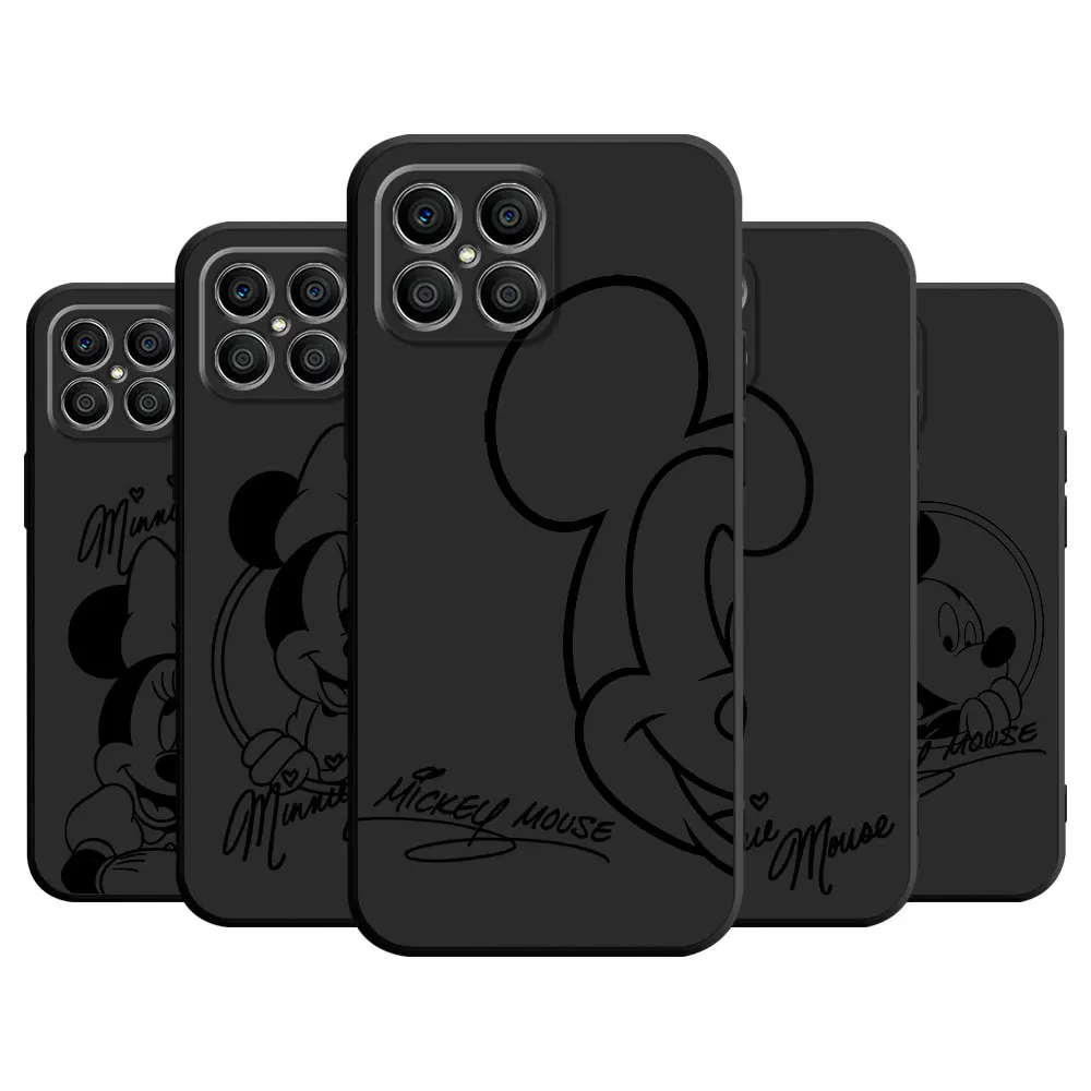 Disney Mickey Case For Honor X8a X8 90 X9a 8X 70 X9 X6 Magic5 Pro P40 Pro Black Soft Phone Funda