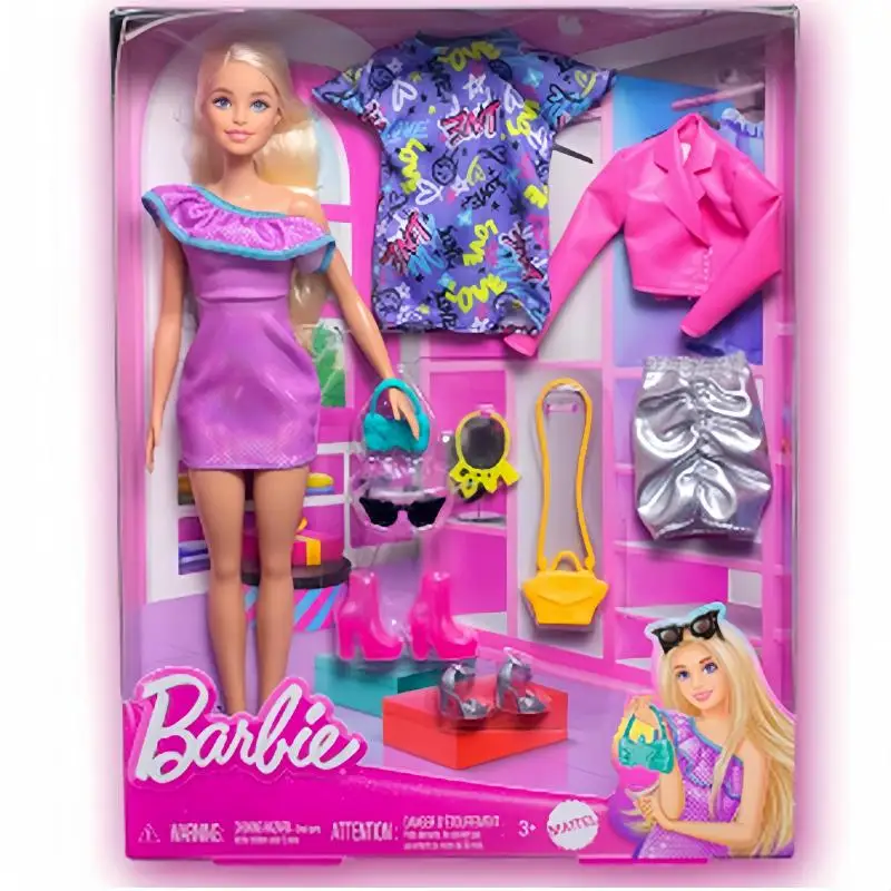 

Лидер продаж, кукла Барби, очаровательная блестящая модная дизайнерская вечеринка, одинаковая подарочная коробка, игровая домашняя одежда для девочек, игрушка HYT61