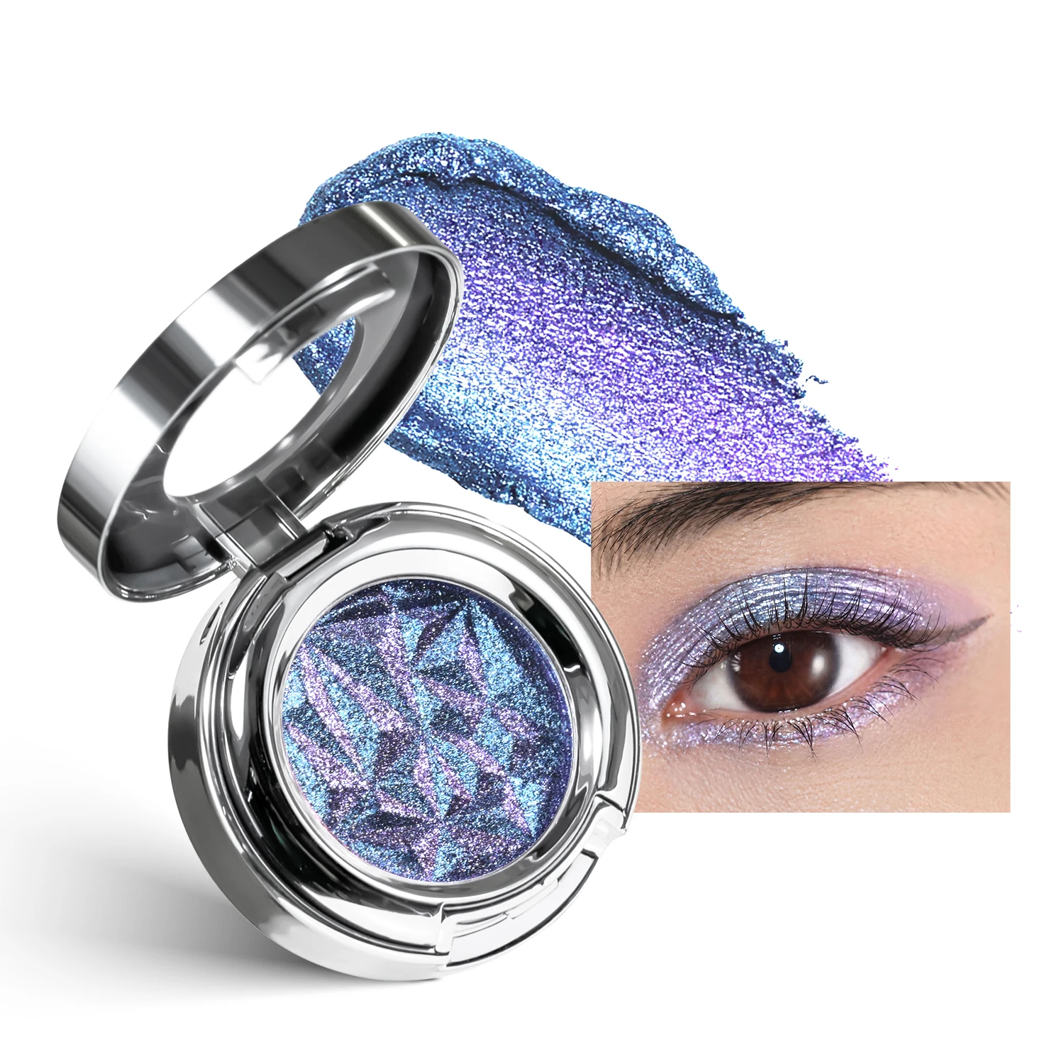 Тени для век CHARMACY Chameleon Glitter с эффектом смены цвета, высокопигментированные, однотонные, с гладкой, легко растушевываемой формулой, для вечеринок