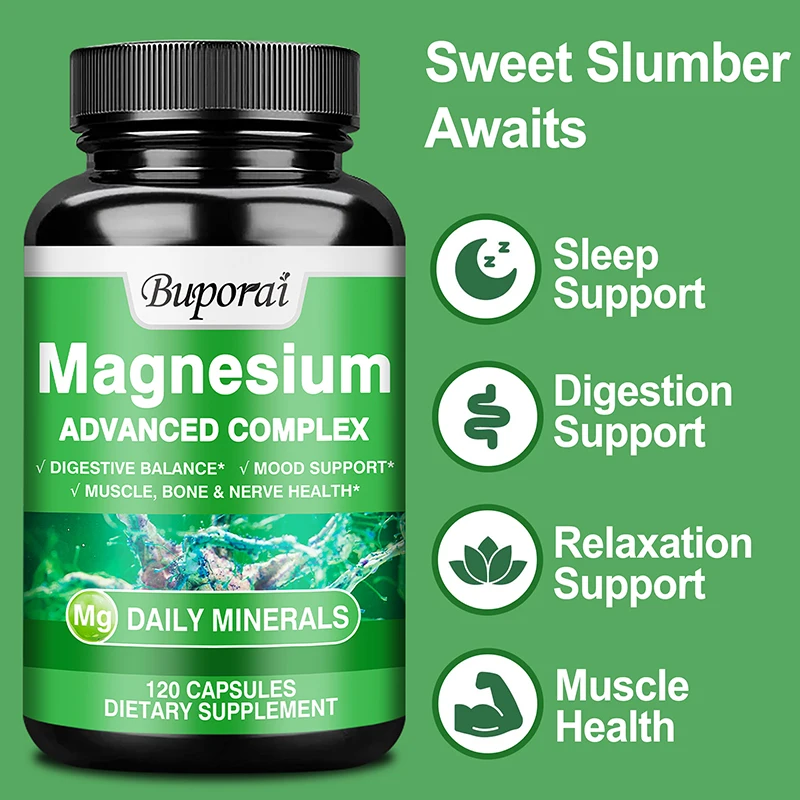 Magnesium Complex - Bone, Muscle & Heart Health Supplement, Sleep Support,Muscle Relaxation,Stress & Anxiety Relief