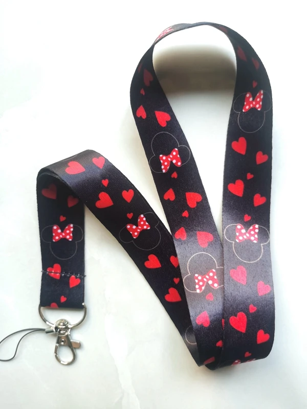 New 1 pcs Disney minnie Lanyards Keys Neck Strap For Card Badge Key Chain Lanyard Key Holder DIY Hang Rope Keyrings