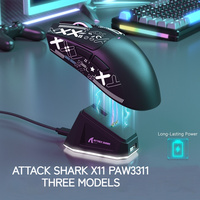 Attack Shark X11 Mouse Lightweight Paw3311 E-Sports Game The Third Mock Examination Wireless Bluetooth Mouse Charging Rgb Bottom
