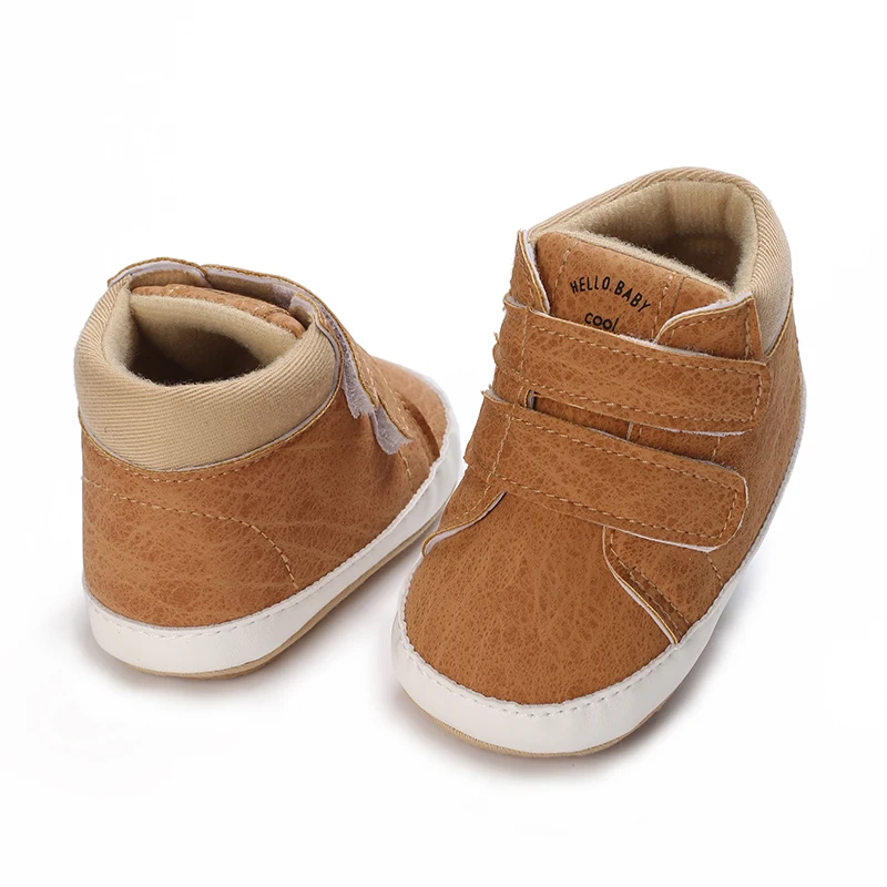 Chaussures rétro en cuir pour bébé, souliers pour enfant, nouveau-né, garçon, fille, premiers pas, caoutchouc, 0 à 18 mois