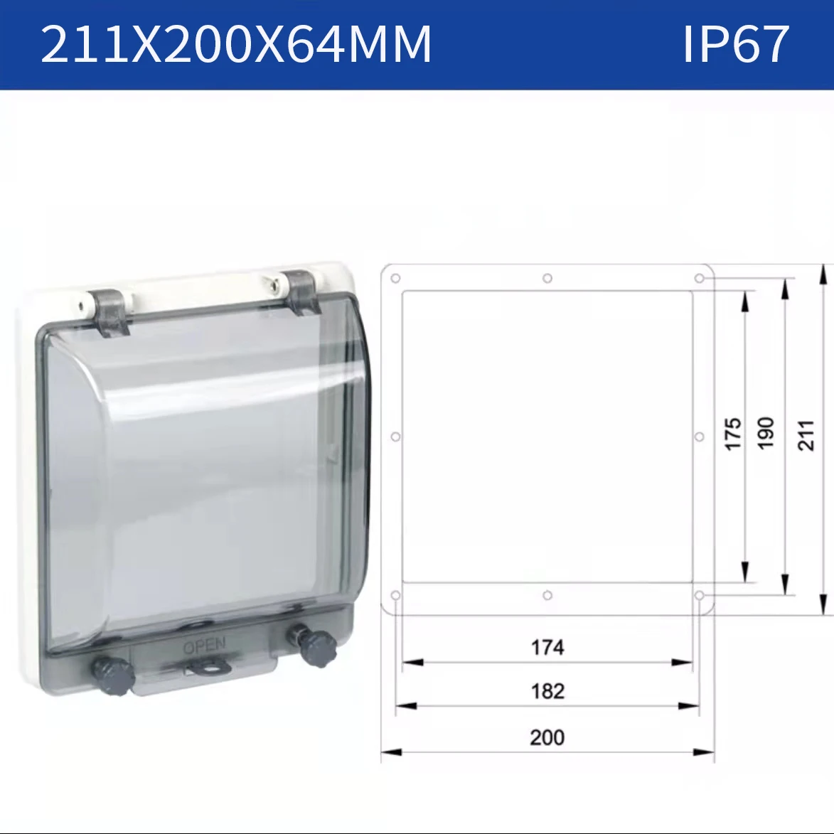 Stroomonderbreker Transparante Waterdichte Doos Venster Verdeelkast Beschermen Venster Cover Monitor Observatie Raam Schakelaar Ip67
