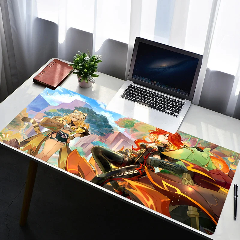 

Mouse Pad Laptop Rubber Extended Desktop Mat Computer Gamer Mousepad PC G-genshin Impact Mavuika Gaming Accessories Keyboard Pad