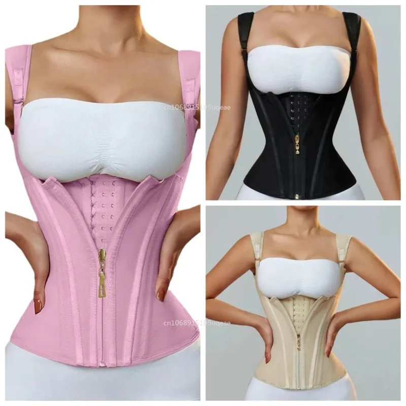 

Майка для тренировки талии для женщин, формирователь тела на молнии, топ без рукавов с контролем живота, женская спортивная одежда, нижнее белье для коррекции фигуры