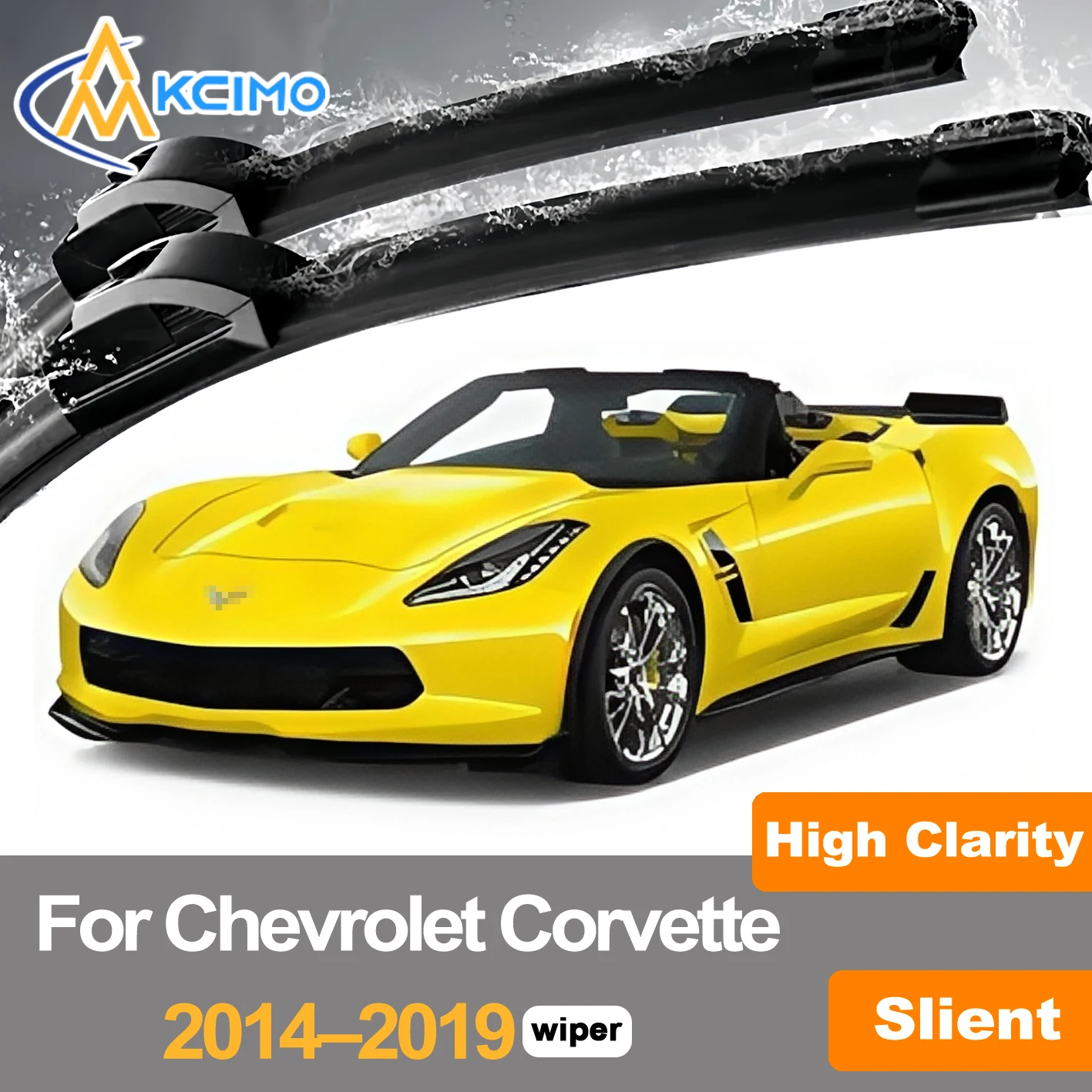 

2-Pack Front Windshield Wipers For Chevrolet Corvette/ C7 (2014–2019) All-Weather Rubber Wiper Blades (Pair) Set Exact Fit