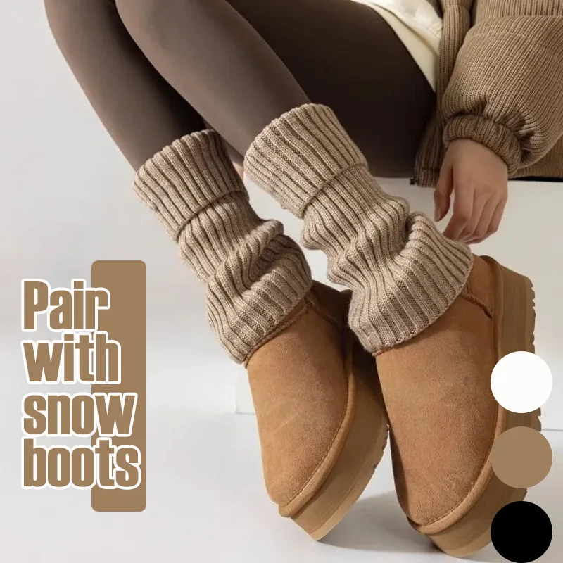 تدفئة الساق النسائية الدافئة - طماق شتوية مضلعة سميكة، خطوط بنية - قابلة للغسل في الغسالة. مناسبة للطقس البارد، واي فاي المرأة #1