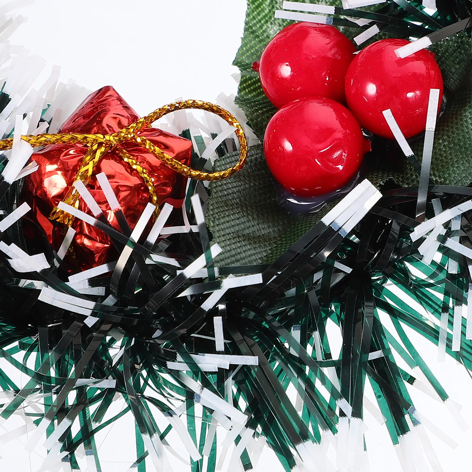 

4Pcs Mini Christmas Artificial Cute Wreath Red Fruit Gift Box Flower Party Decor for Home Wall Door Window Hanging