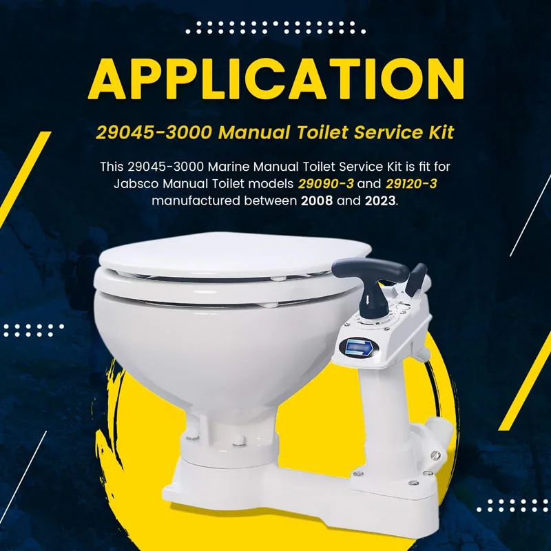 Jabsco 29045-3000 Marine Manual Toilet Service Kit Fit for 29090-3 & 29120-3 Series Toilet (2008 to 2023)