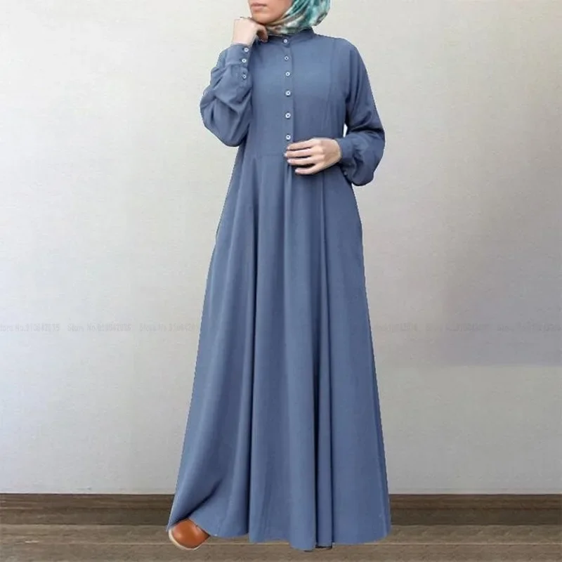 Women Muslim Fashion Casual Elegant Dress Carnival Party Evening Gowns Robes Vintage Vestidos Arab Dubai Abaya Islamic Clothing