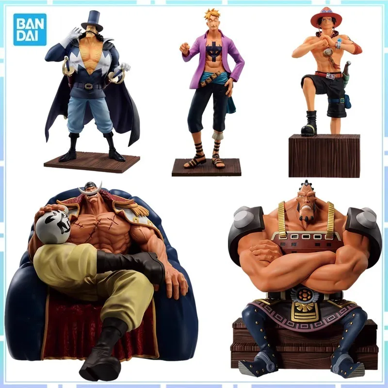 

Bandai Original Anime One Piece Ichiban KUJI Whitebeard Pirates Edward Newgate Ace Marco Jozu Vista PVC Action Figure Model Toy