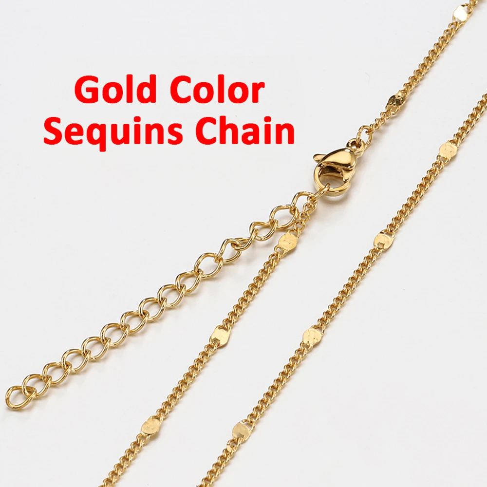 MINGXUAN Stainless Steel Bead Chain Necklace Silver 50cm 6