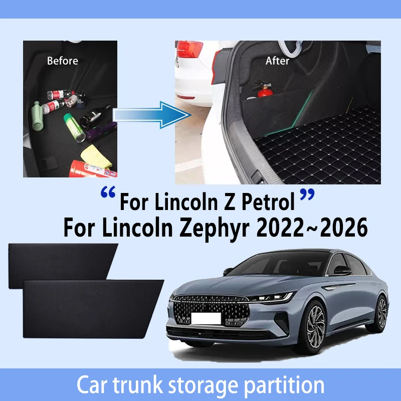 

Автомобильные аксессуары для Lincoln Z Lincoln Zephyr 2022 ~ 2026, перегородка для хранения багажника, многофункциональное хранилище, автозапчасти для интерьера