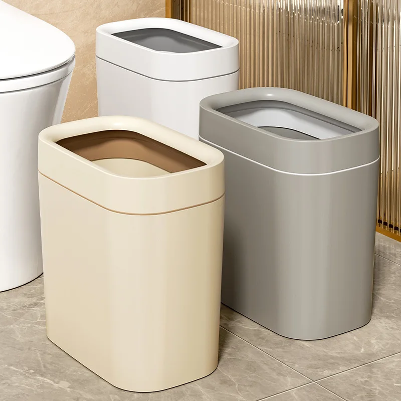 Slim-fit trash can, large capacity, suitable for home, kitchen, bathroom, living room, and office use