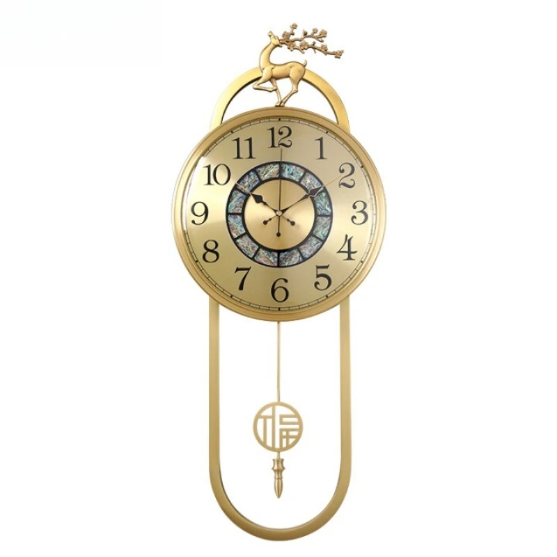 

Brass wall clock new Chinese style