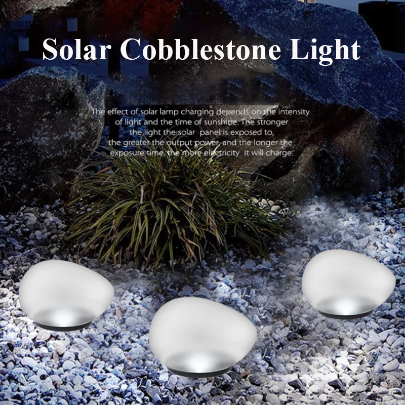 Imagem -02 - Outdoor Solar Led Light Calçada Lâmpada Luminous Stone Iluminação Festival Glow Pebble Rgb Jardim Pathway Decor